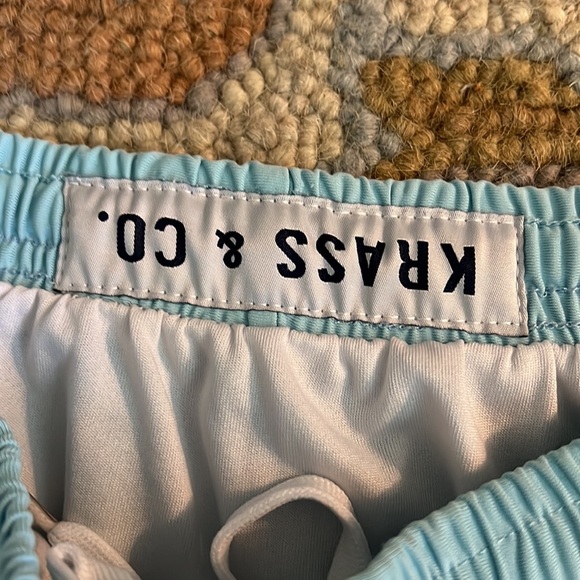 ✨ KRASS & CO Athletic Shorts — Size Small — Blue w/ Pink Floral Trim ✨ - Picture 2 of 3